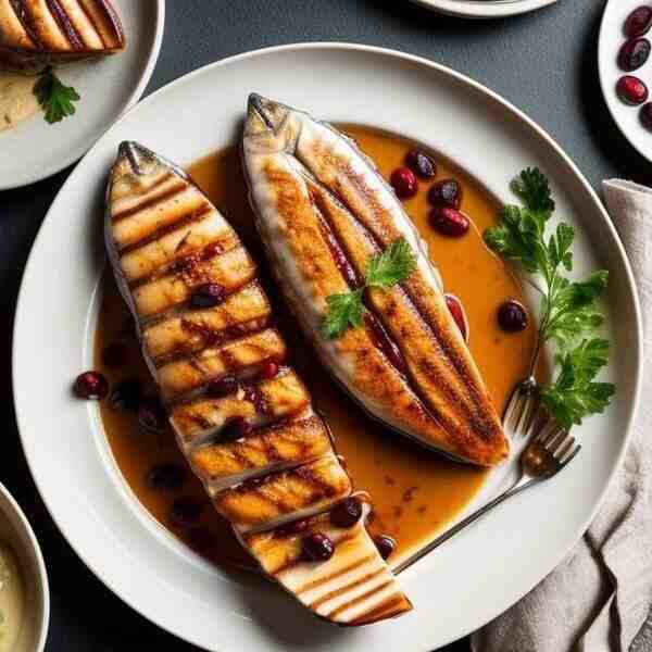 Скумбрия маринованная с клюквой